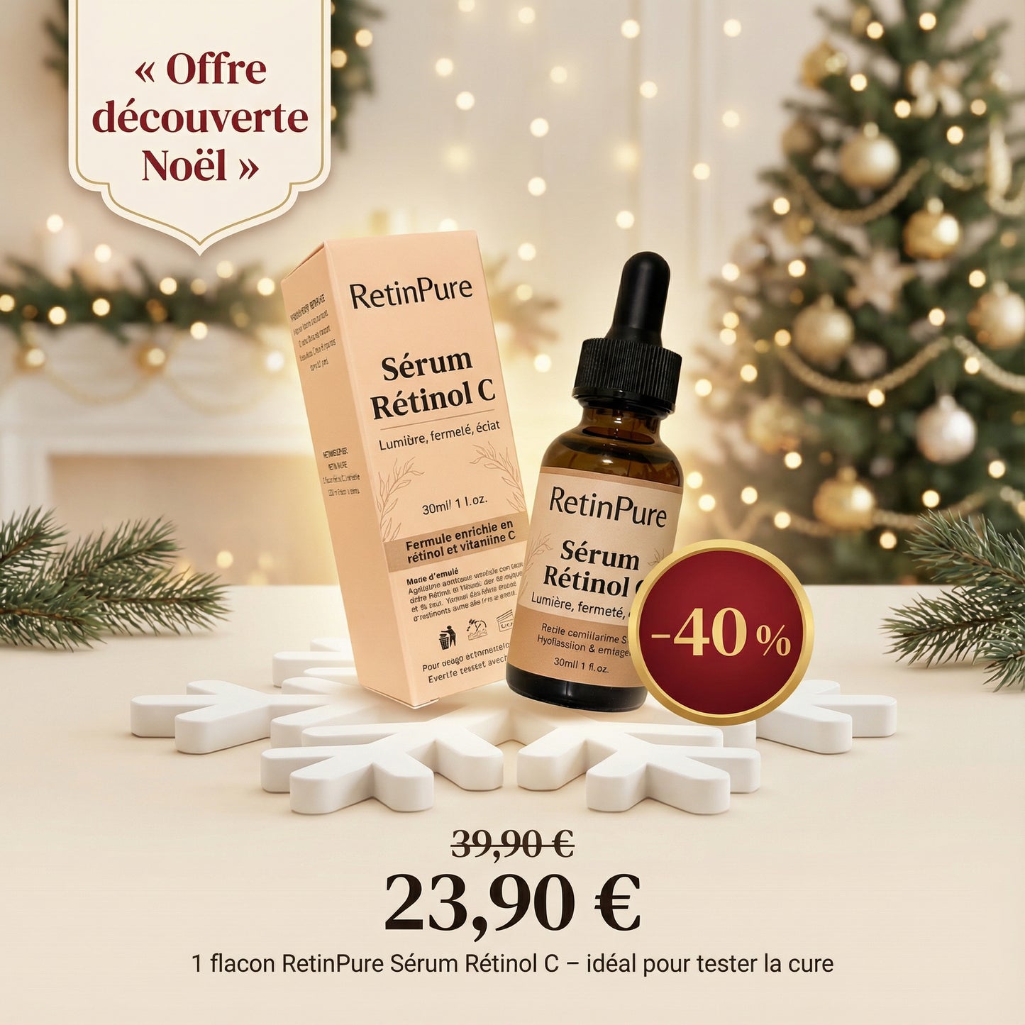 RetinPure™ – Sérum Rétinol & Vitamine C - Formulé par Dermatologues